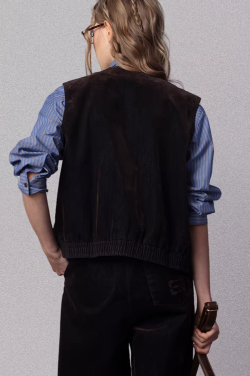 Vintage Flocked Denim Jacket / Vest / Bermuda Shorts / Tie