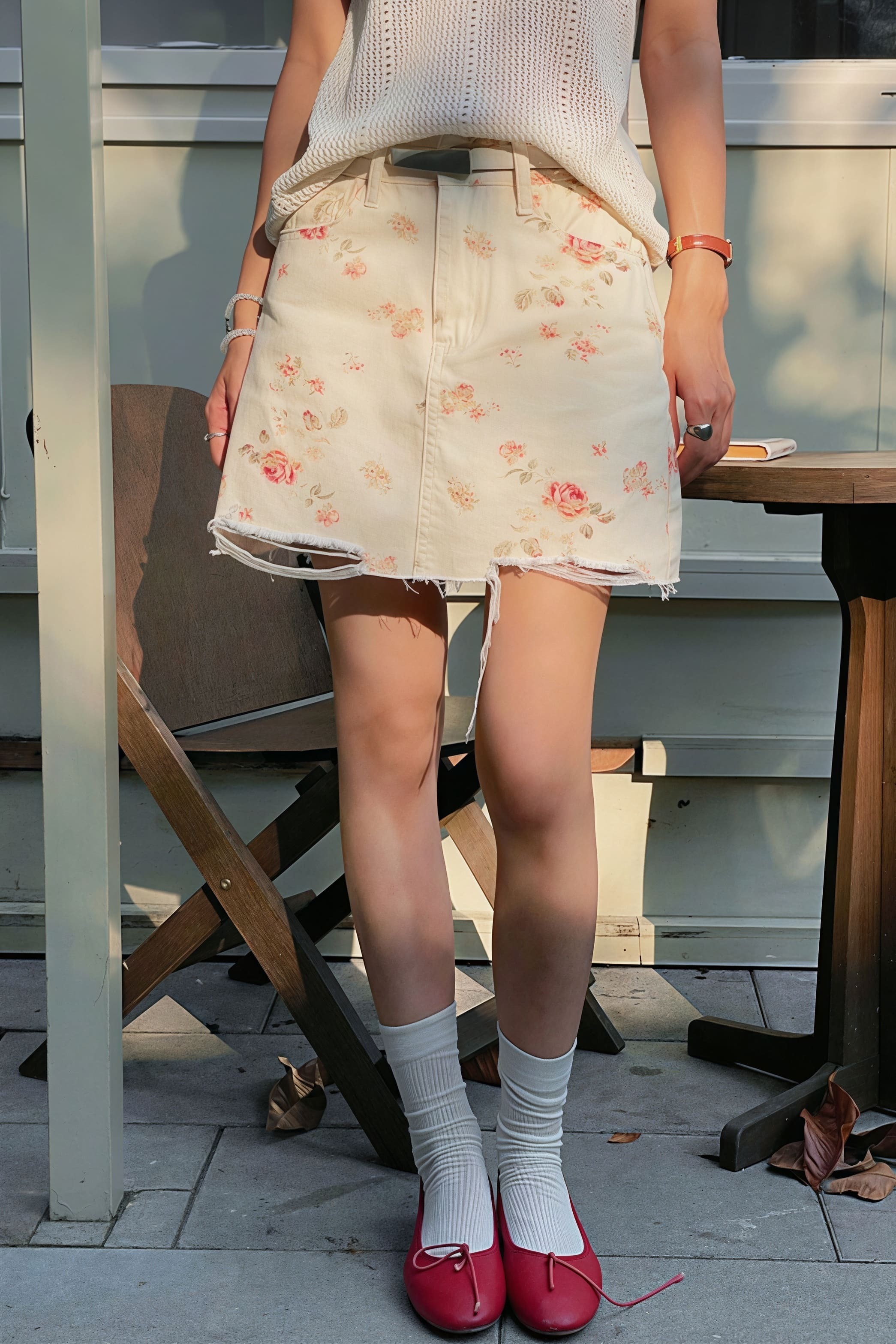 Vintage Floral Denim High Waist Bodycon Mini Skirt Vintage Floral Denim High Waist Bodycon Mini Skirt