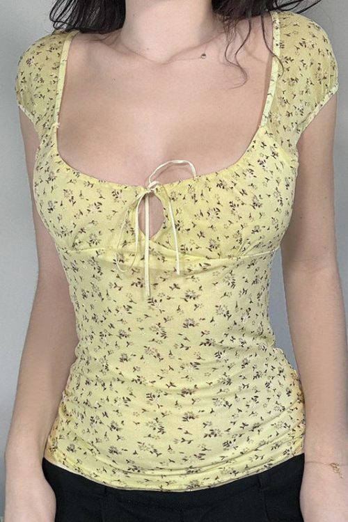 Vintage Floral Mesh Sexy Blouse