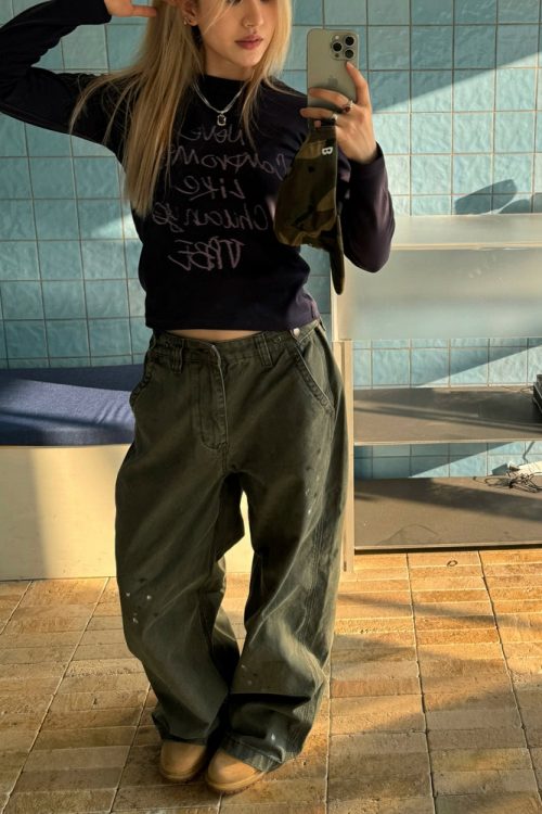 Vintage Ink Splash Cargo Pants