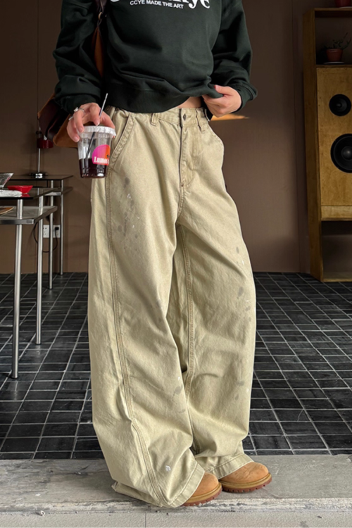 Vintage Ink Splash Cargo Pants