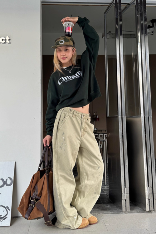 Vintage Ink Splash Cargo Pants