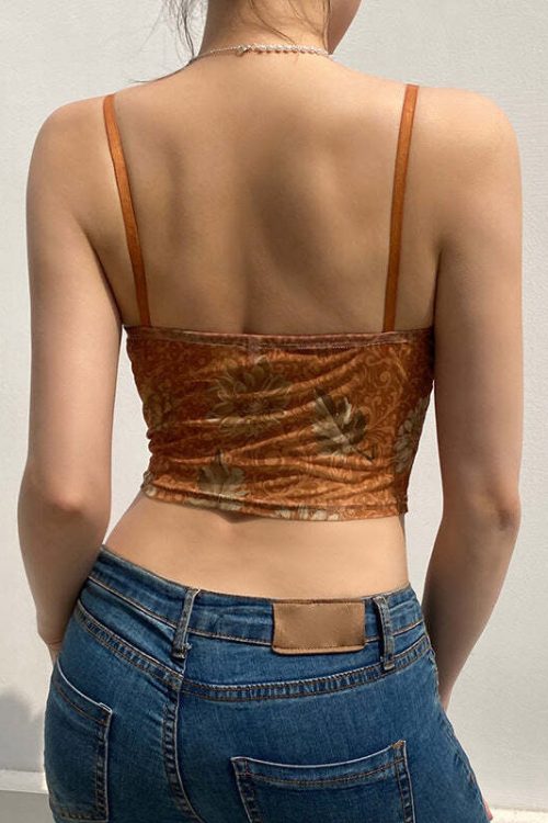 Vintage Lace Maple Print Cami Top