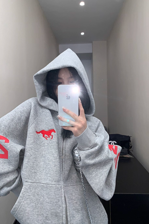 Vintage Loose Zip Hoodie