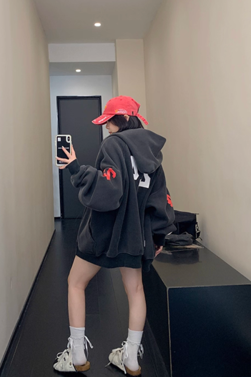 Vintage Loose Zip Hoodie