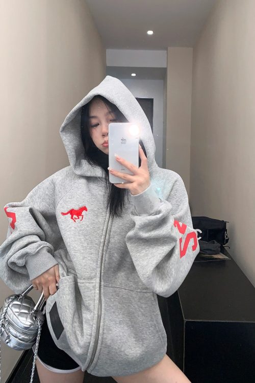 Vintage Loose Zip Hoodie