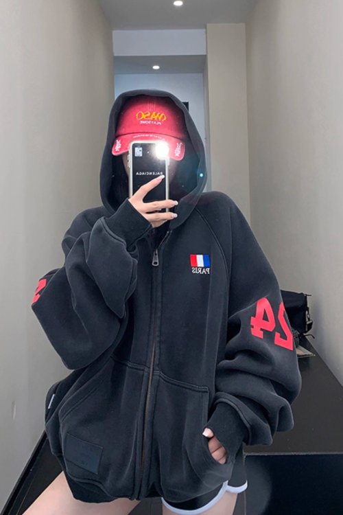 Vintage Loose Zip Hoodie