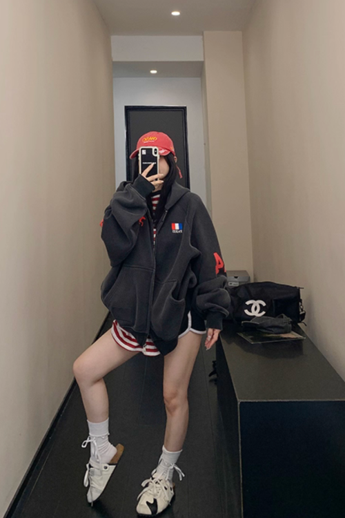 Vintage Loose Zip Hoodie