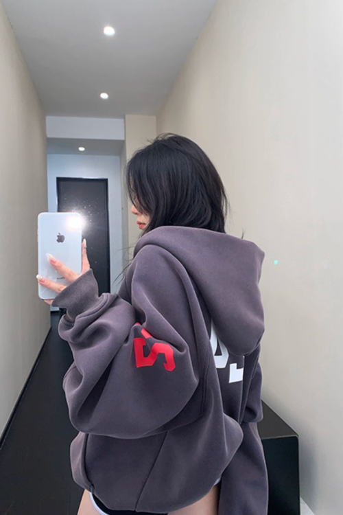 Vintage Loose Zip Hoodie