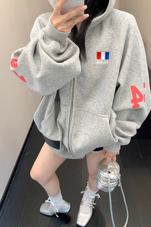 Vintage Loose Zip Hoodie