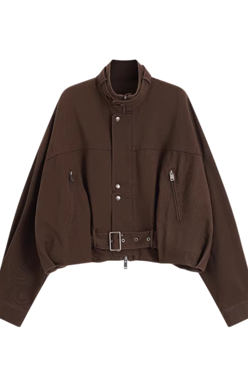 Vintage Oversized Biker Jacket / Cargo Pants / Half Skirt