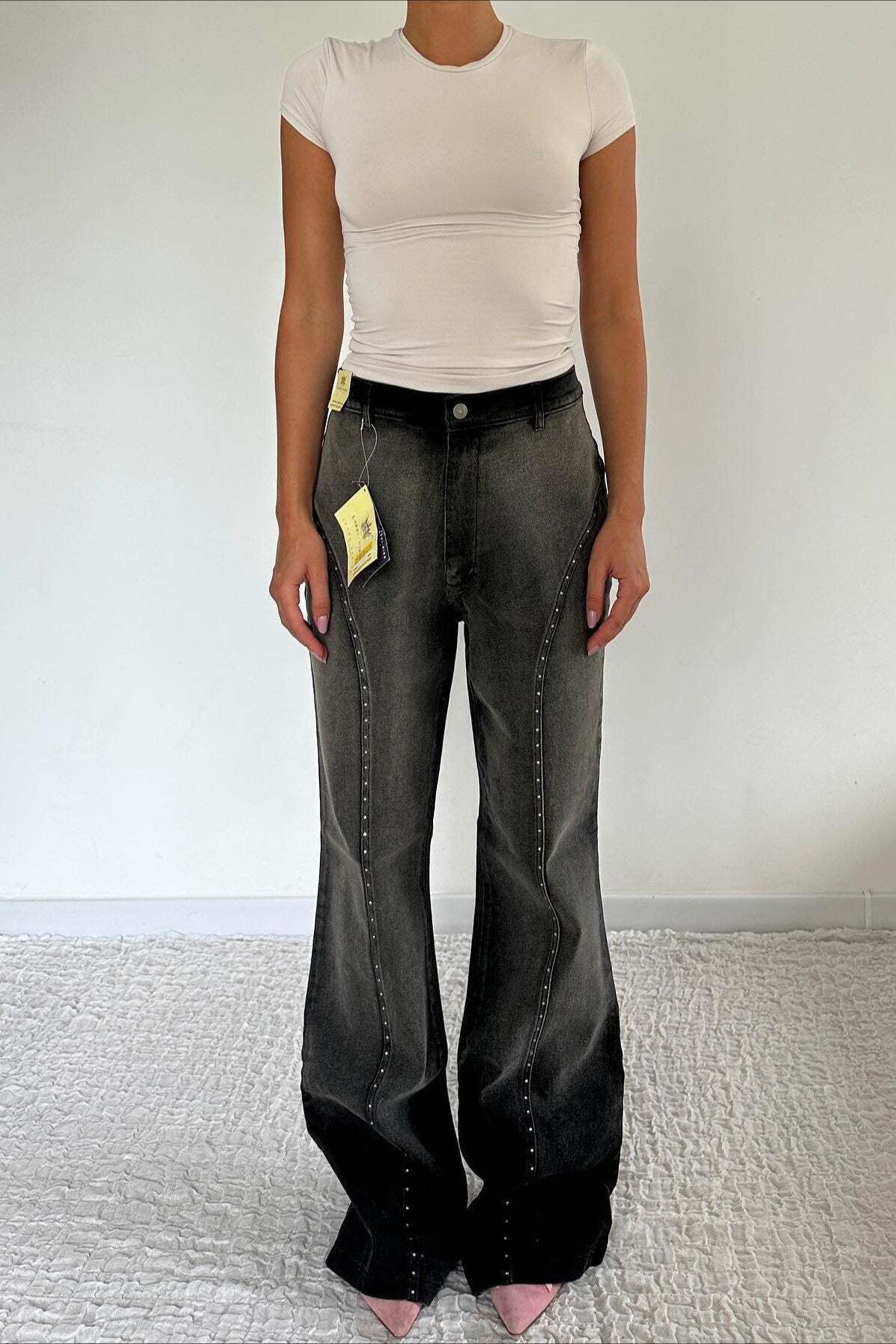 Vintage Patchwork Straight-Leg Jeans Vintage Patchwork Straight-Leg Jeans