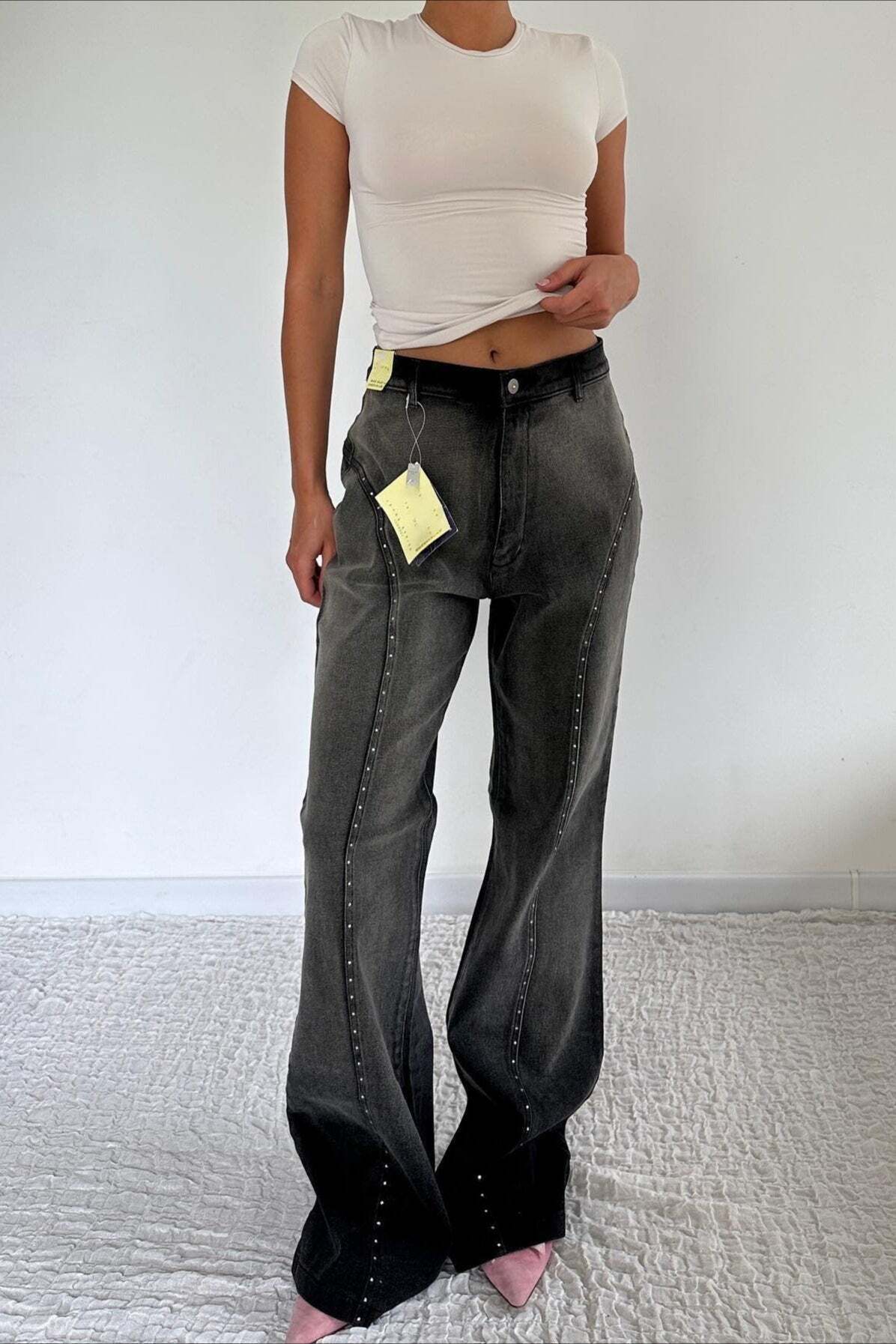 Vintage Patchwork Straight-Leg Jeans
