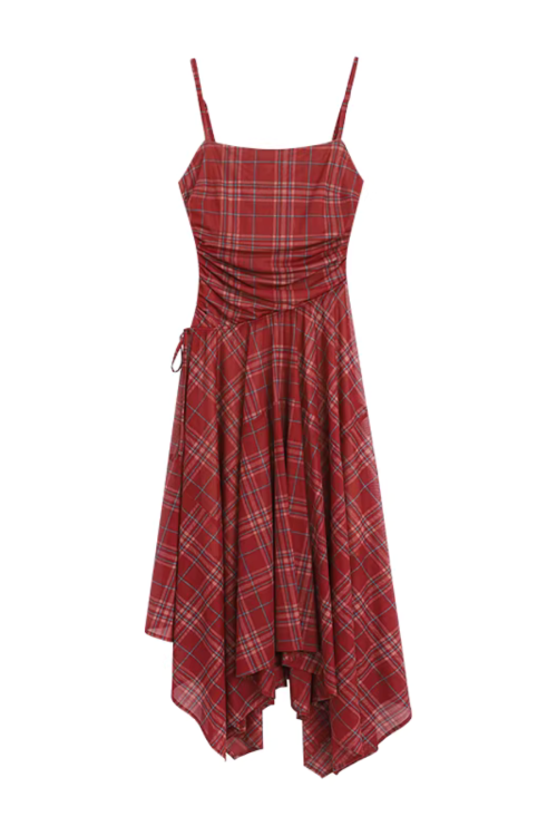 Vintage Plaid Suspender Dress