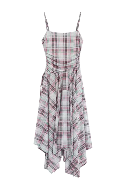 Vintage Plaid Suspender Dress