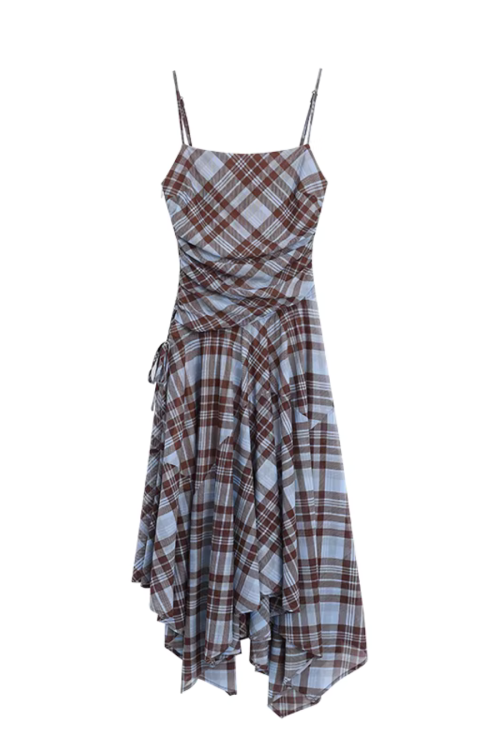Vintage Plaid Suspender Dress