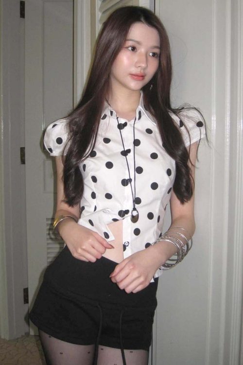 Vintage Polka Dot Print Short Sleeve Loose Versatile Blouse