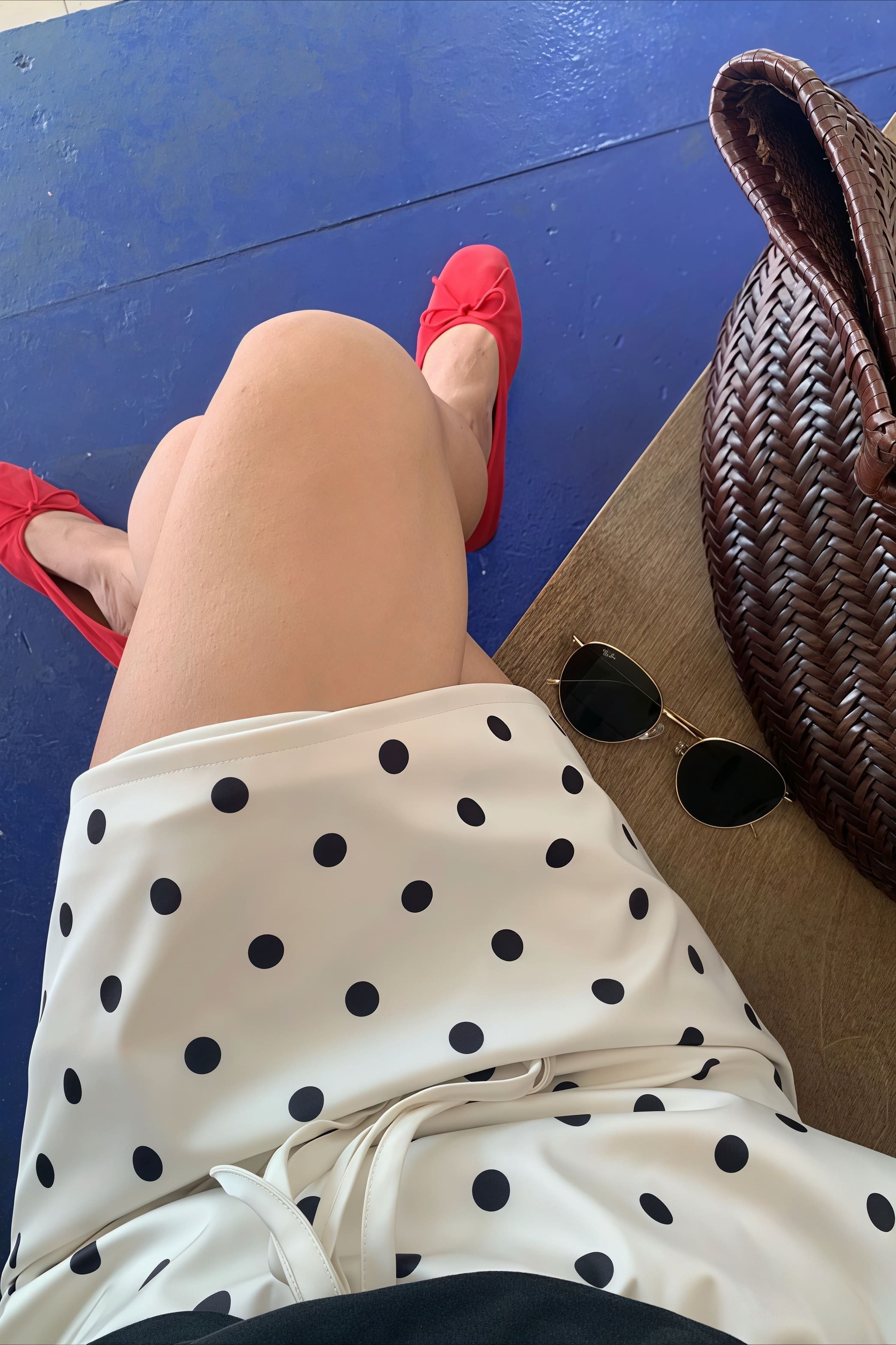 Vintage Satin Polka Dot Drawstring Midi Skirt Vintage Satin Polka Dot Drawstring Midi Skirt