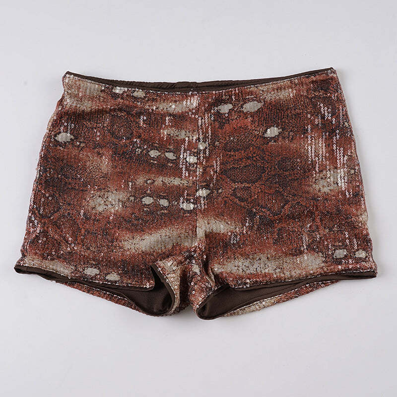 Vintage Snakeskin Sequin Low Waist Shorts Vintage Snakeskin Sequin Low Waist Shorts