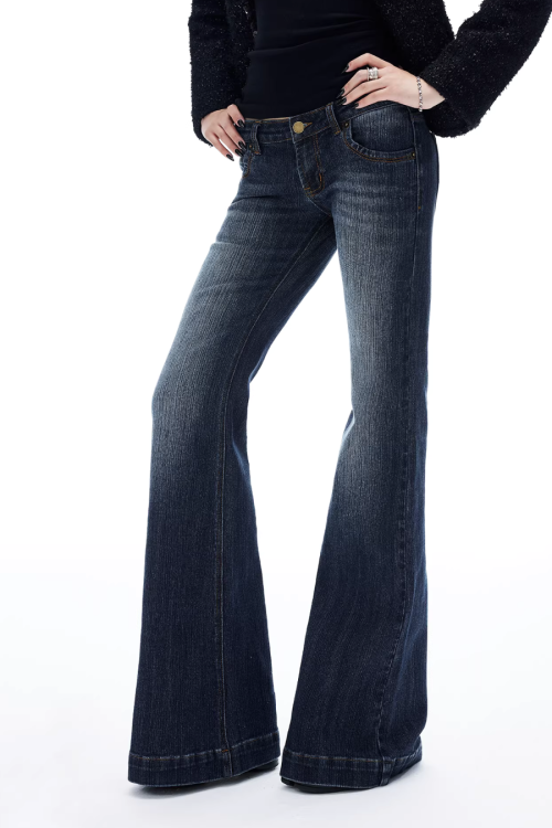 Vintage Washed Flared Jeans