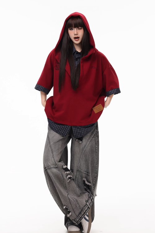 Vintage Washed Loose Wide Jeans