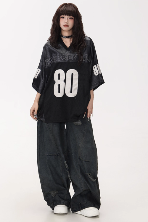 Vintage Washed Loose Wide Jeans