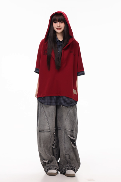 Vintage Washed Loose Wide Jeans