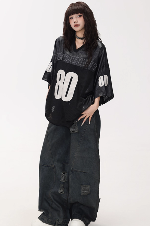 Vintage Washed Loose Wide Jeans