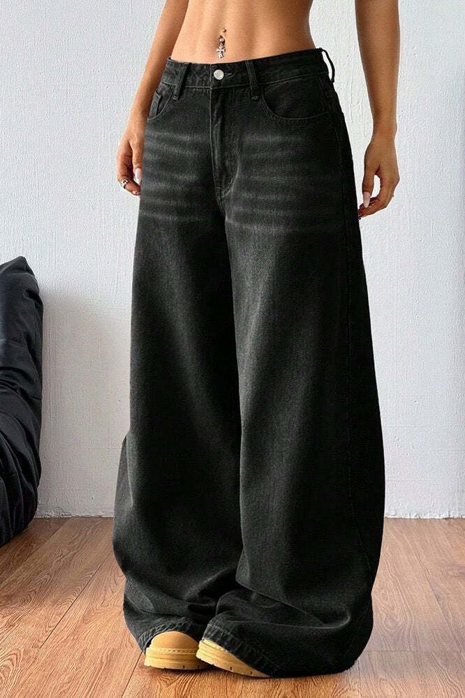 Vintage Washed Wide-Leg Jeans Vintage Washed Wide-Leg Jeans