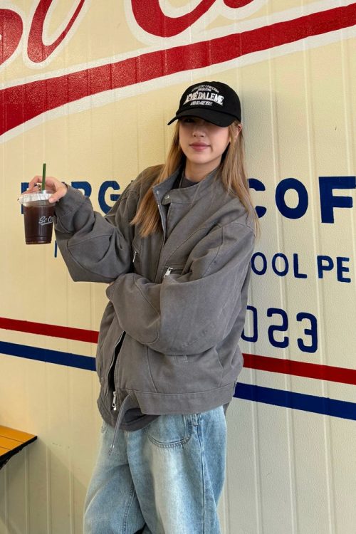 Vintage Washed Zipper Jacket