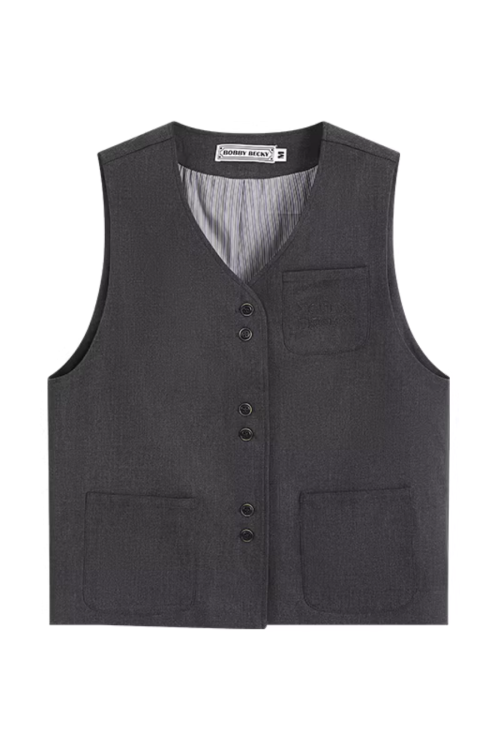 Vintage Wool Vest / Wool Knee-Length Shorts