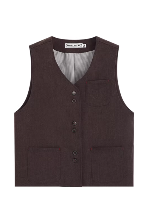 Vintage Wool Vest / Wool Knee-Length Shorts