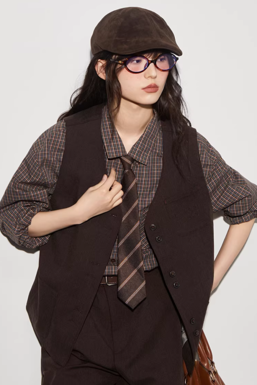 Vintage Wool Vest / Wool Knee-Length Shorts