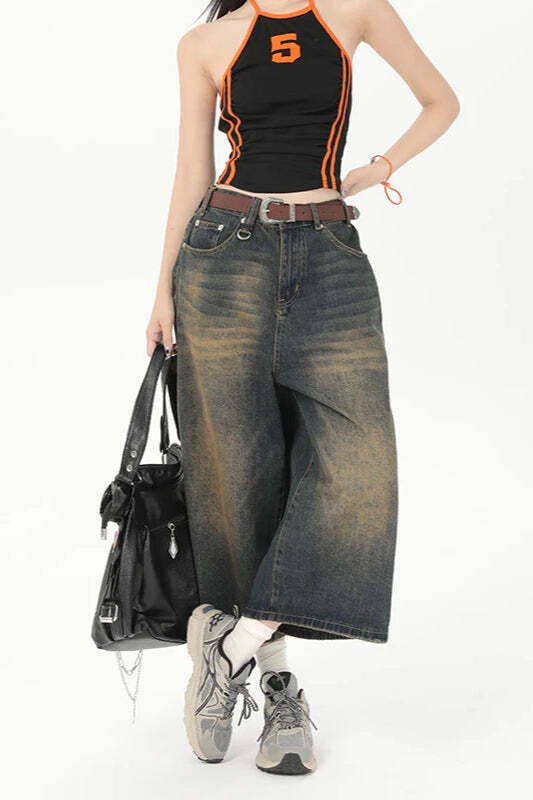 Vintage Y2K Loose Cropped Jeans