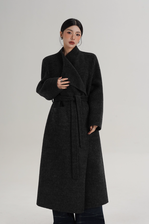 Waist Belt Wool Coat