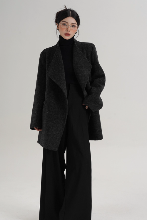 Waist Belt Wool Coat