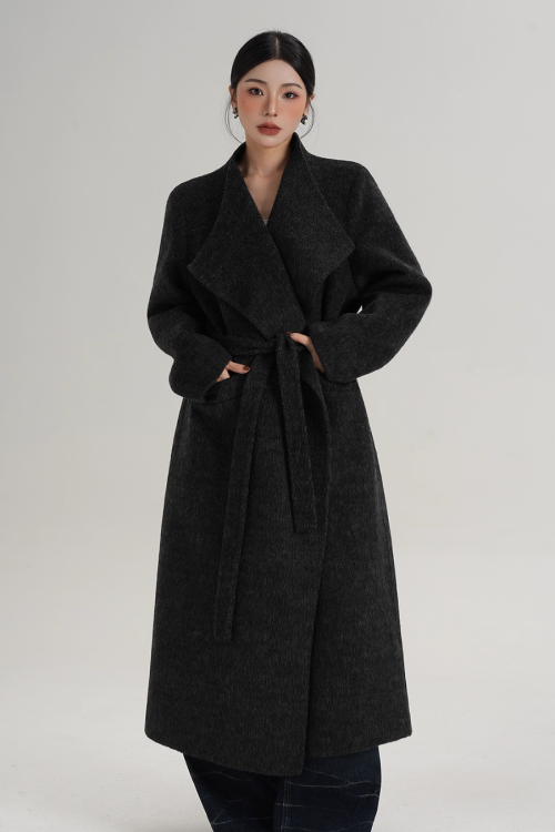 Waist Belt Wool Coat