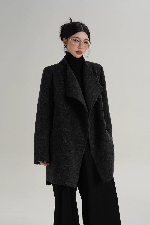 Waist Belt Wool Coat