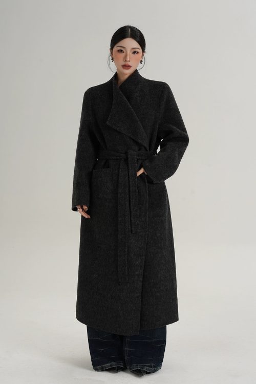 Waist Belt Wool Coat