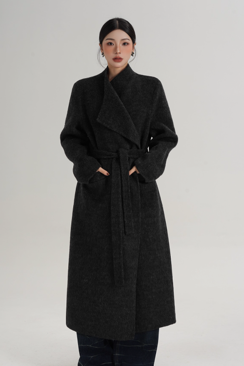 Waist Belt Wool Coat