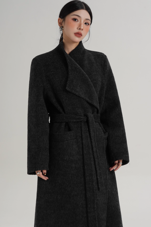 Waist Belt Wool Coat