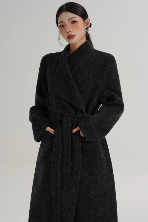 Waist Belt Wool Coat