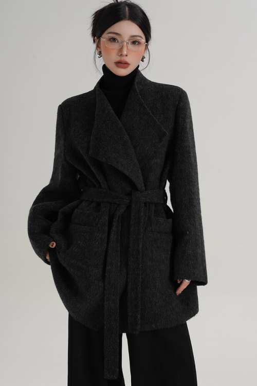 Waist Belt Wool Coat
