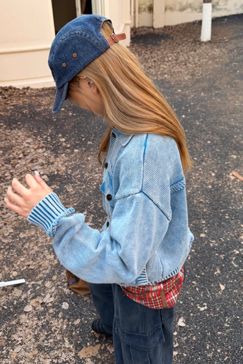 Washed Knit Short Jacket