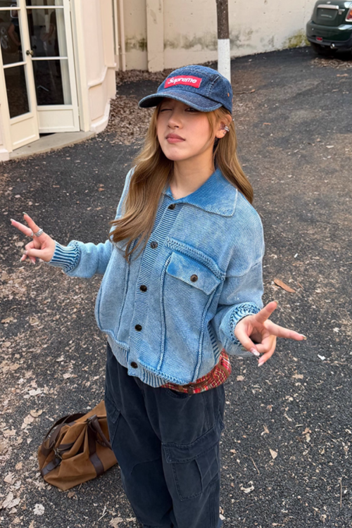 Washed Knit Short Jacket