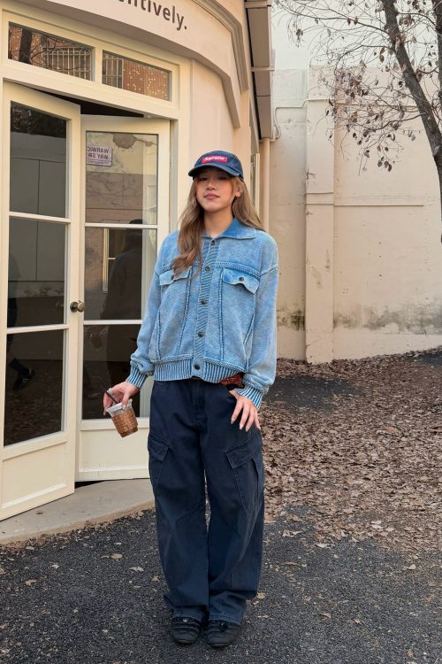 Washed Knit Short Jacket