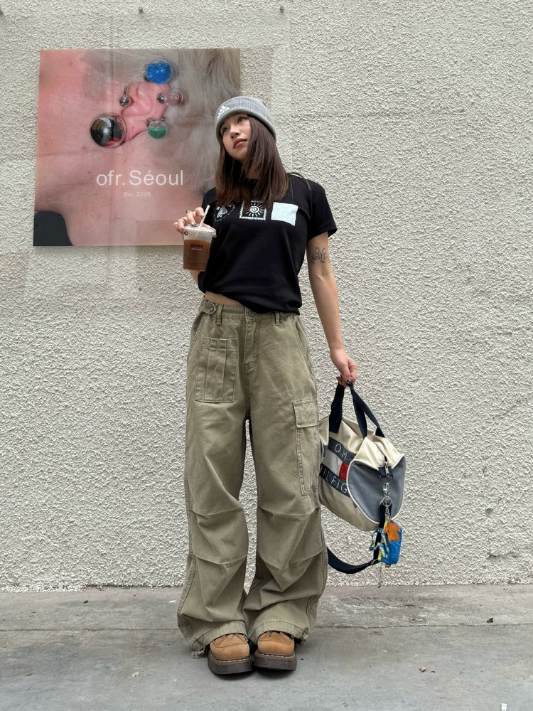 Washed Loose Work Pants Washed Loose Work Pants