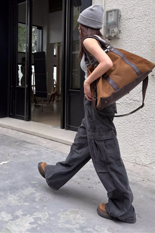 Washed Loose Work Pants