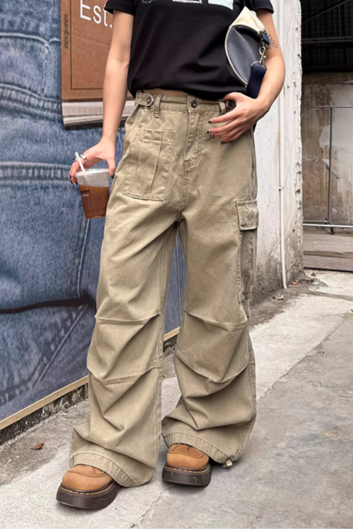 Washed Loose Work Pants