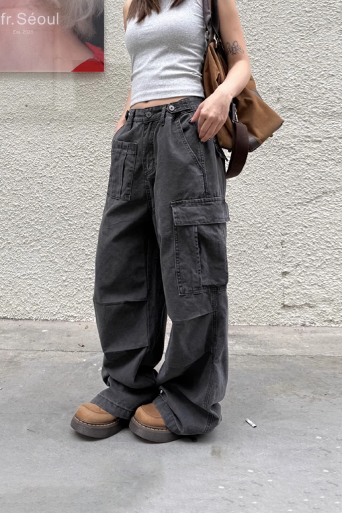 Washed Loose Work Pants